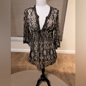 Elegant Brown and White Women's dress